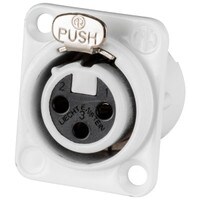Neutrik NC3FD-LX-WT Panel Mount XLR Connector Female - White